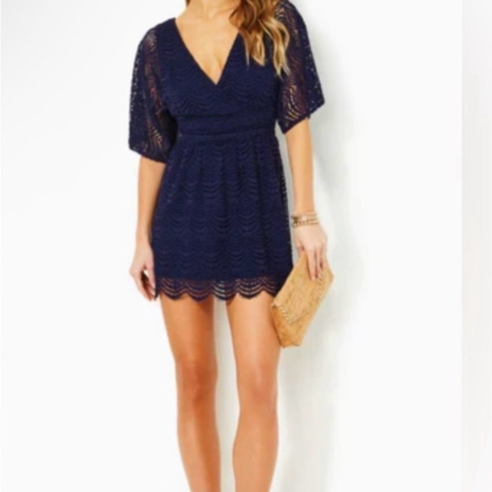 Lilly Pulitzer Navy Lace Romper